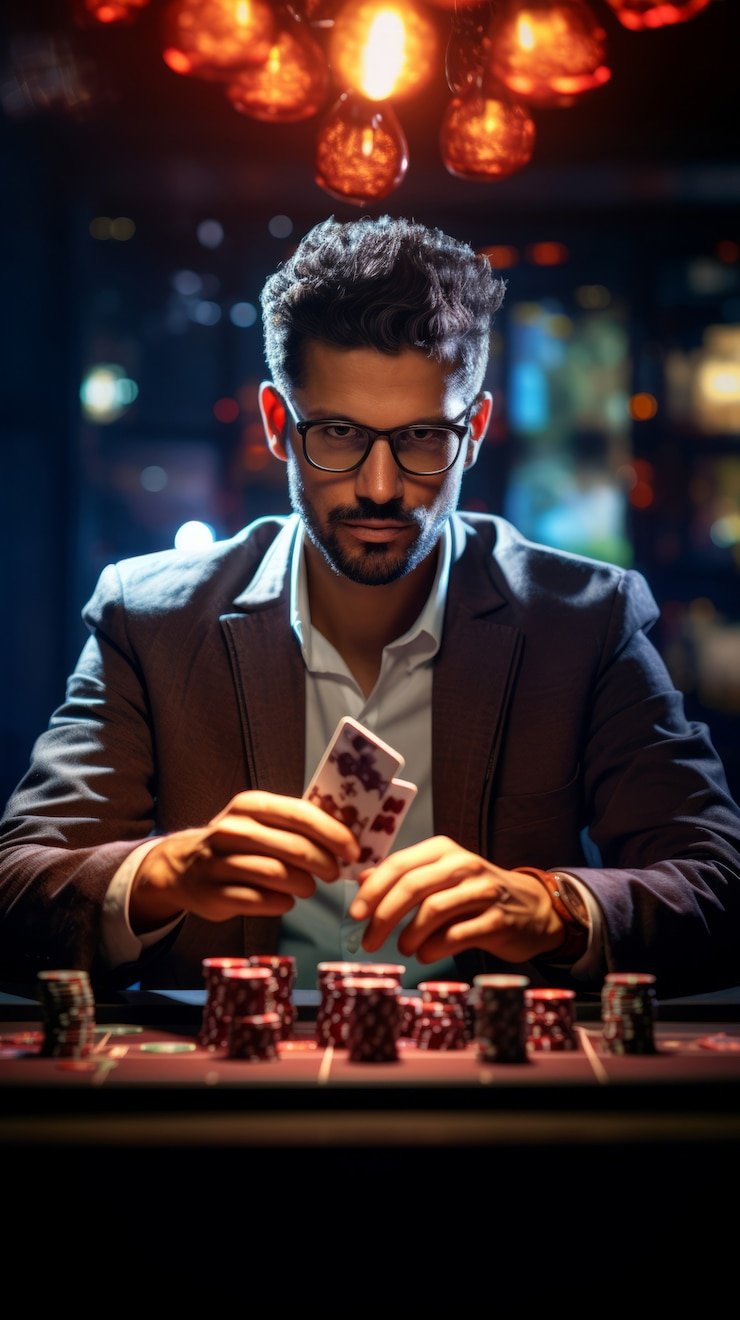 Dealer profesional di meja live casino slotmetro sedang memandu sesi hiburan interaktif secara langsung